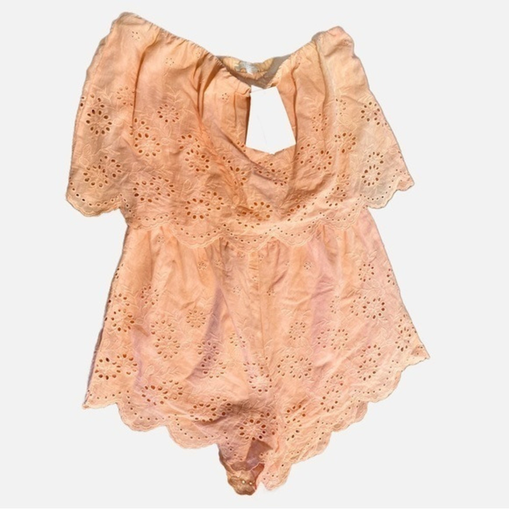 Verte Strapless Peach Romper‎ NWT